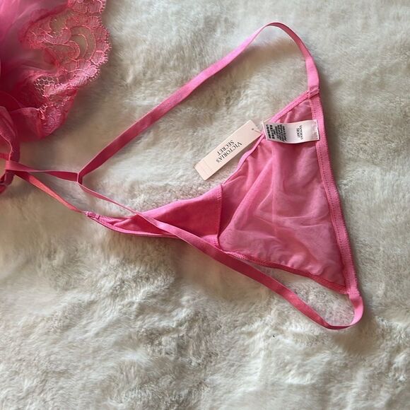 New! Victoria's Secret Very Sexy Sheer Boho Floral Embroidery Babydoll size L - Picture 8 of 13